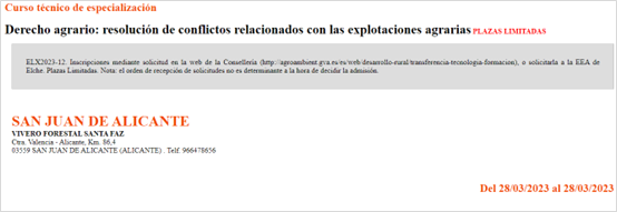  Derecho agrario: resolución de conflictos relacionados con las explotaciones agrarias